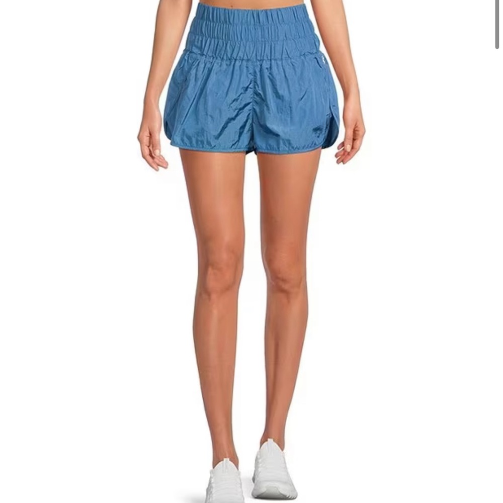 Blue Stone colored Free People Movement The Way Home High Rise Pull-On Shorts